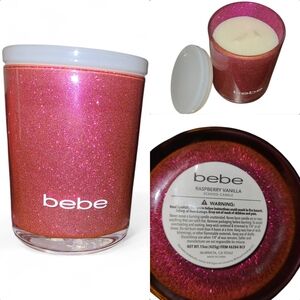 Bebe Raspberry Vanilla Glitter Candle - 15oz